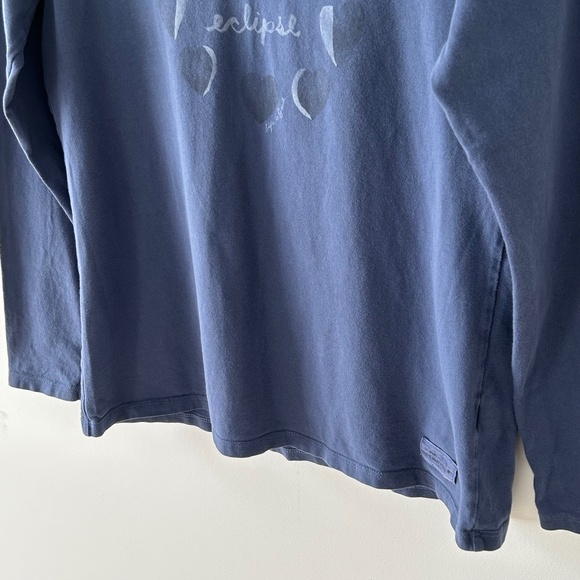 Life Is Good Blue Cotton Total Eclipse Long Sleeve Crusher Tee - Picture 7 of 16